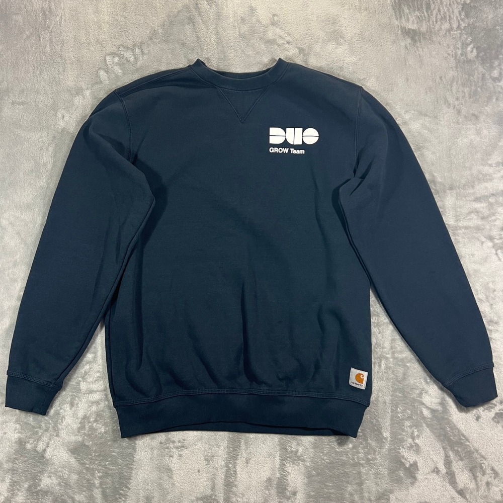 Carhartt Midweight Crewneck Sweatshirt Mens Medium Navy Company Logo K124